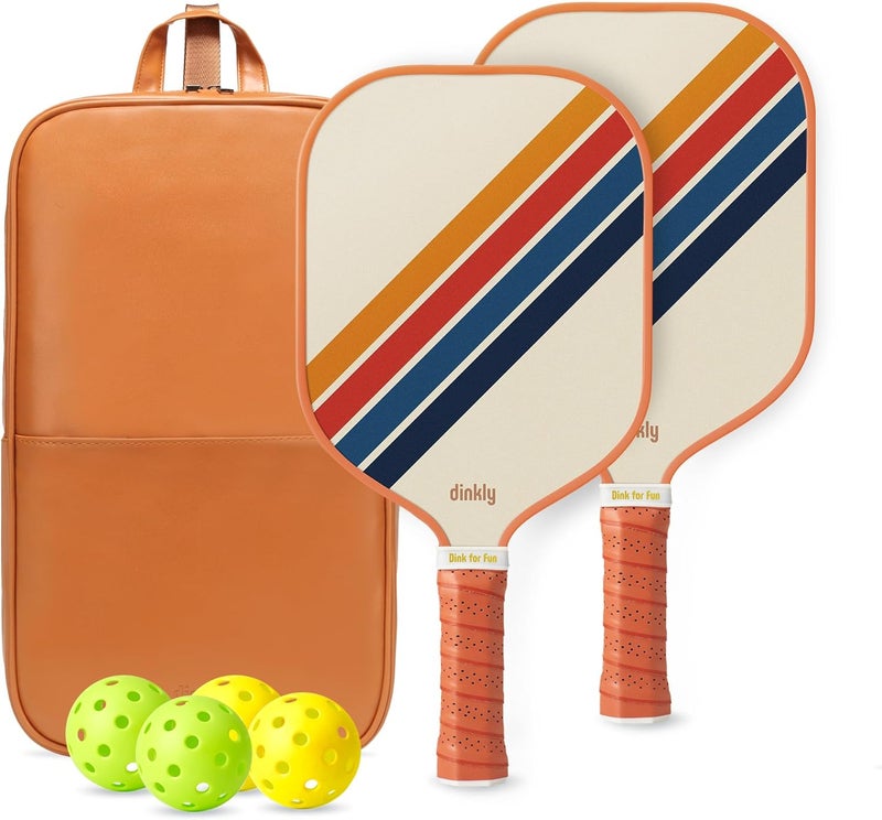 Dinkly Pickleball Paddles Set of 2/4- USAPA Approved Graphite/Fiberglass Pickleball Racket, 2 Pickleball Rackets, 4 Balls and 1 Portable Carry Bag, Aesthetic Pickle Ball Set for Men Women Beginners - Image 1